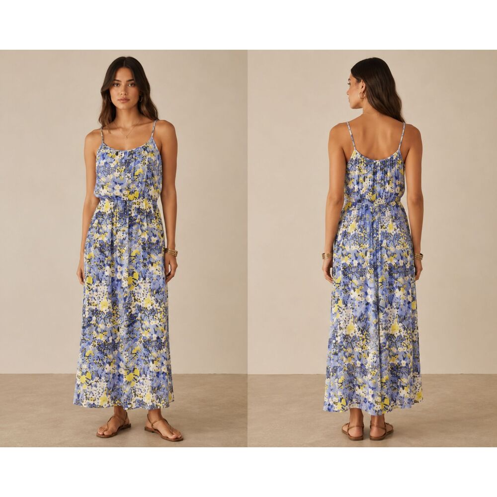 Banana republic silky floral maxi dress